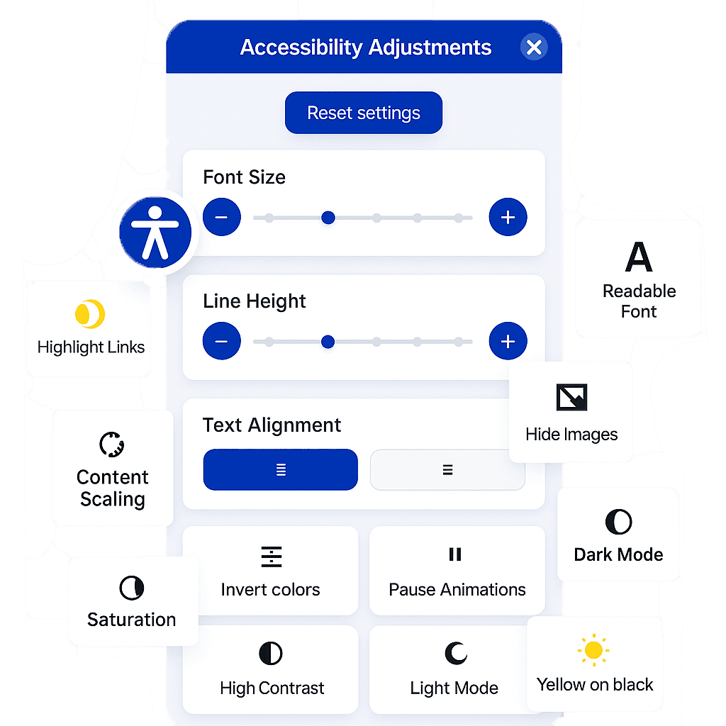 Preview of GetWCAG accessibility widget