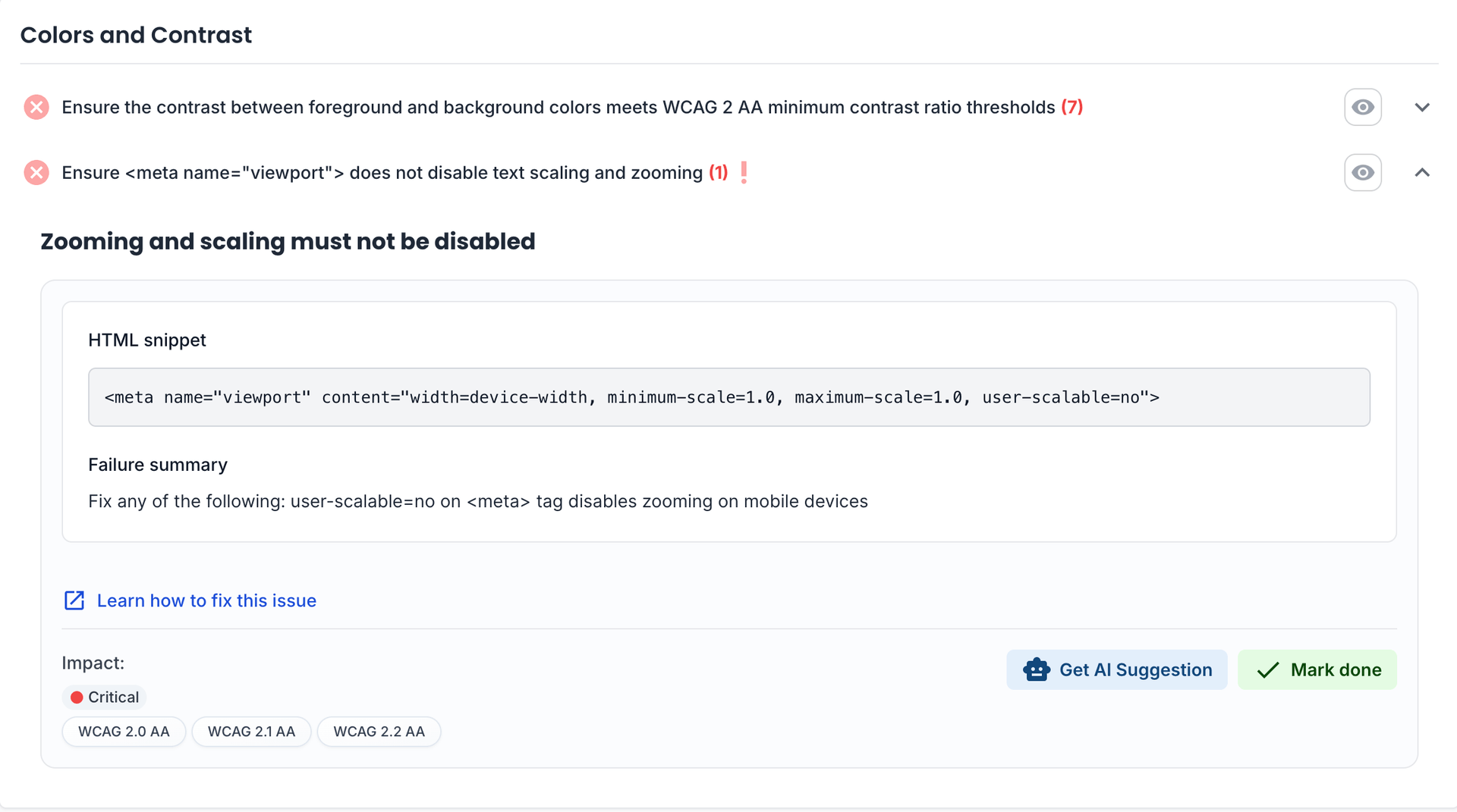 Bekijk toegankelijkheidsproblemen