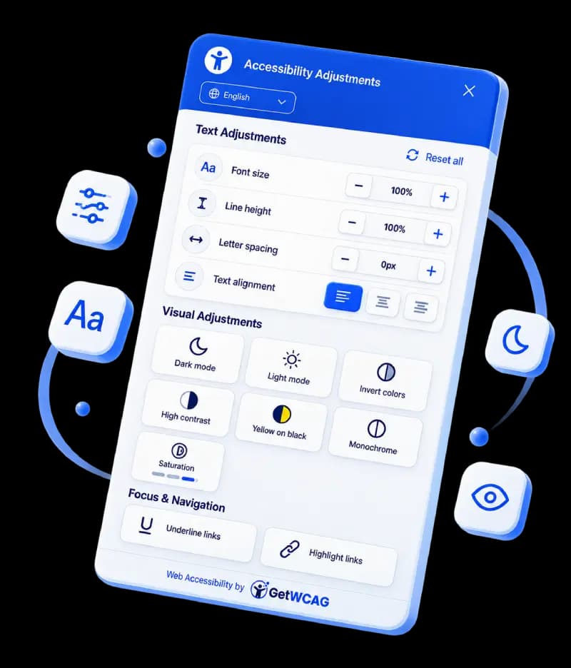 GetWCAG accessibility widget preview